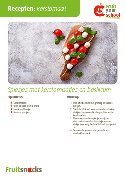 Recept kerstomaat: spiesjes met kerstomaatjes en basilicum